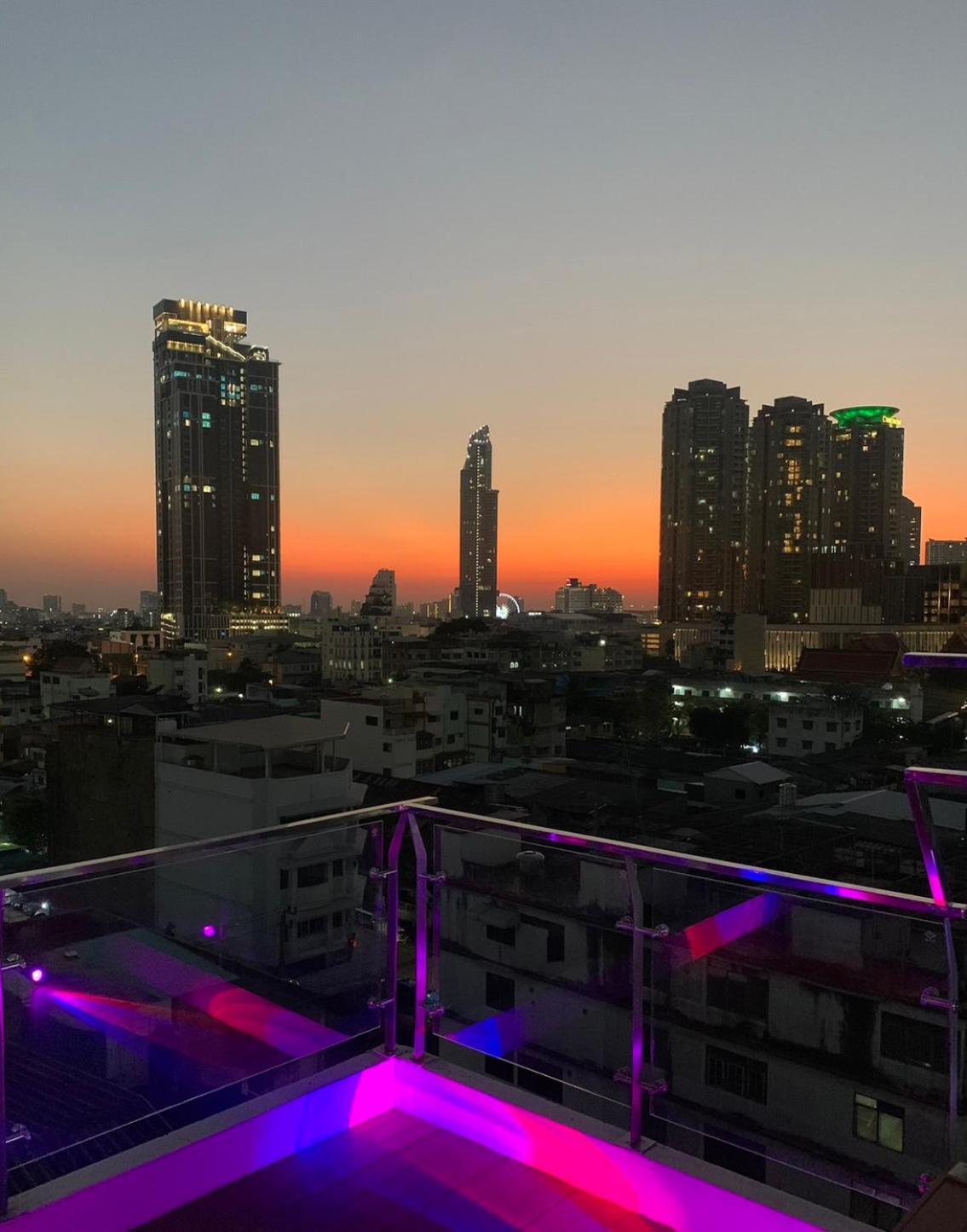Miloft Sathorn Hotel - Sha Plus Certified Bangkok Kültér fotó View of the city from the rooftop of the hotel